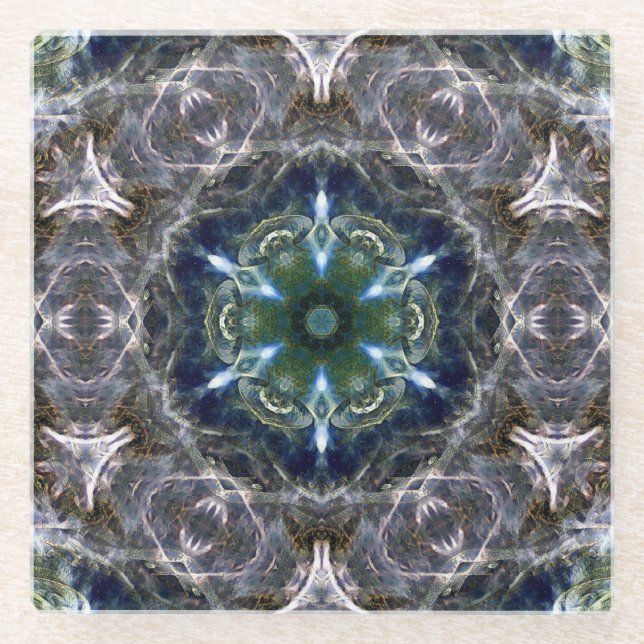 Dessous-de-verre En Verre Folk Mandala (Devant)