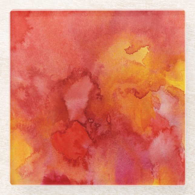 Dessous-de-verre En Verre Fond de peinture d'aquarelle (Devant)