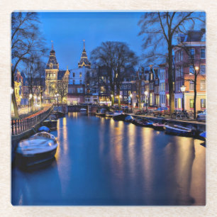 Dessous-de-verre En Verre Fond d'écran de nuit Amsterdam-67657