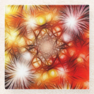 Dessous-de-verre En Verre Fond d'étoiles de feux d'artifice abstraits