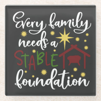 Dessous-de-verre En Verre Fondation de Crèche de Noël pour Famille Chrétienn