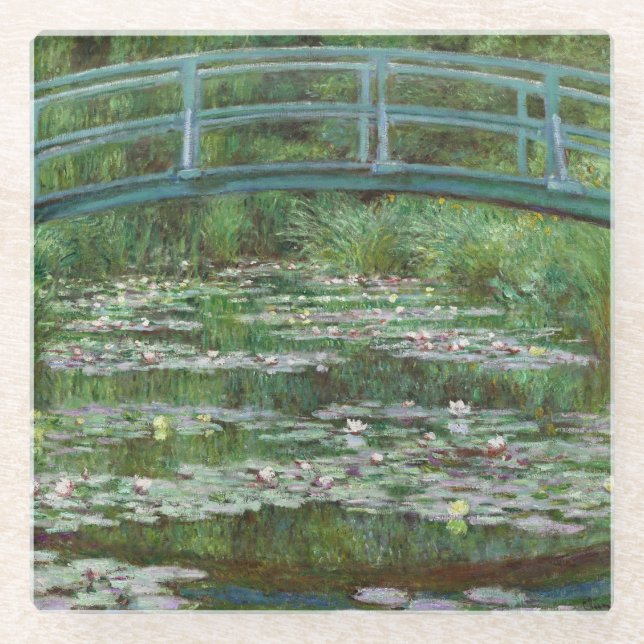Dessous-de-verre En Verre Footbridge Claude Monet Art français (Devant)