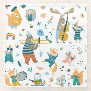 Dessous-de-verre En Verre Forest Music Band