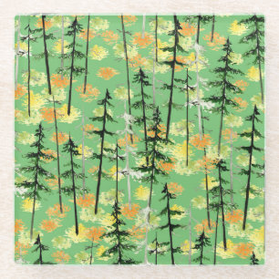 Dessous-de-verre En Verre Forêt d'automne : Beauté naturelle incomparable