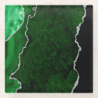 Forêt Glamouruse Vert Marbre Chic Paillettes Argen