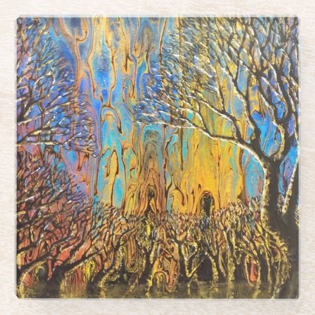 Dessous-de-verre En Verre Forêt mystique (Devant)
