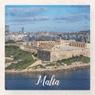 Dessous-de-verre En Verre Fort Manoel et Sliema de La Valette, Malte