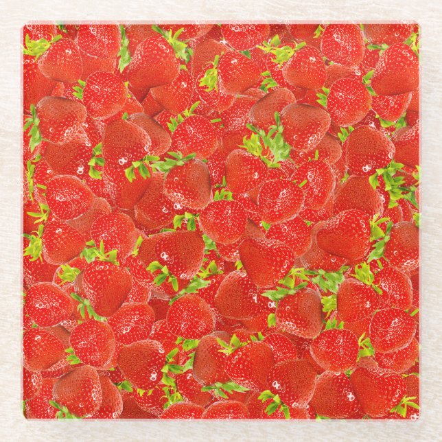 Dessous-de-verre En Verre Fraises (Devant)