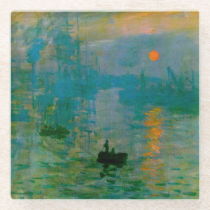 Dessous-de-verre En Verre Français de lever de soleil d'impression de Claude