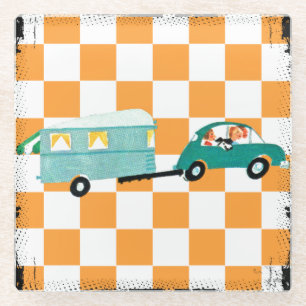 Dessous-de-verre En Verre Frapper la route ouverte 1