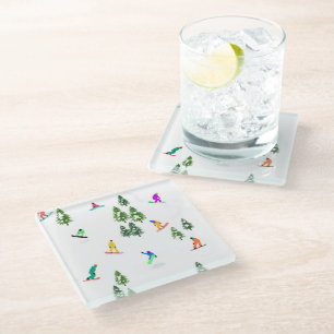 Dessous-de-verre En Verre Freeride Snowboarder Illustration de snowboard