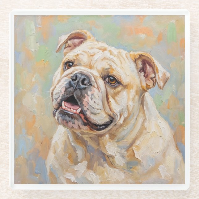 Dessous-de-verre En Verre French Bulldog Art Coaster (Devant)