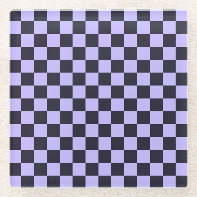 Dessous-de-verre En Verre French lilac checkerboard pattern (Devant)