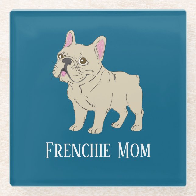 Dessous-de-verre En Verre Frenchie Mom (Devant)