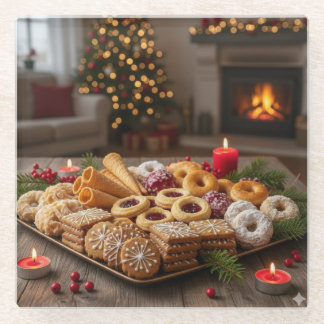 Dessous-de-verre En Verre Friandises de Noël norvégiennes, dessous de verre