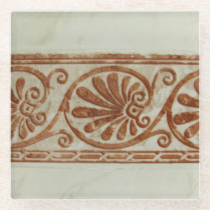 Dessous-de-verre En Verre Frontière Brown méditerranéenne ornementale