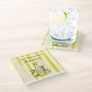 Dessous-de-verre En Verre Fruits Jaunes Citrons Font De La Limonade