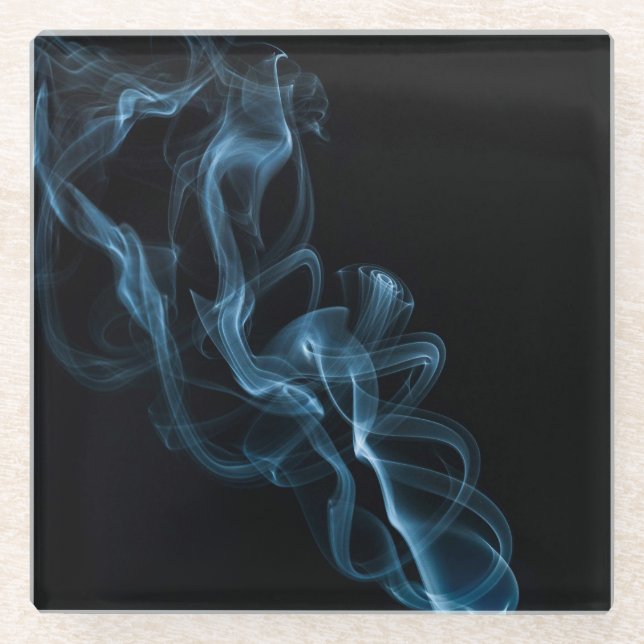 Dessous-de-verre En Verre Fumée bleue (Devant)