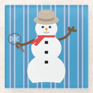 Dessous-de-verre En Verre Fun and Fancy Blue Snowman Inspecteur