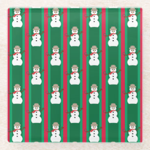 Dessous-de-verre En Verre Fun and Fancy Christmas Snowman inspecteur