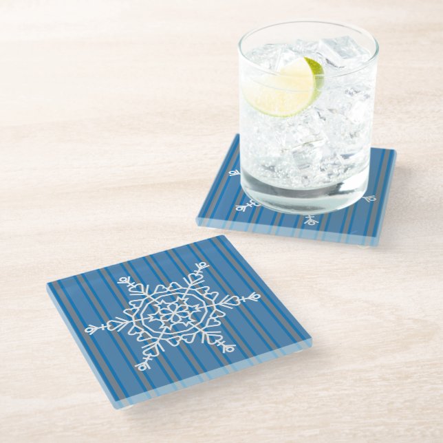 Dessous-de-verre En Verre Fun and Fancy Snowflake (Incliné)