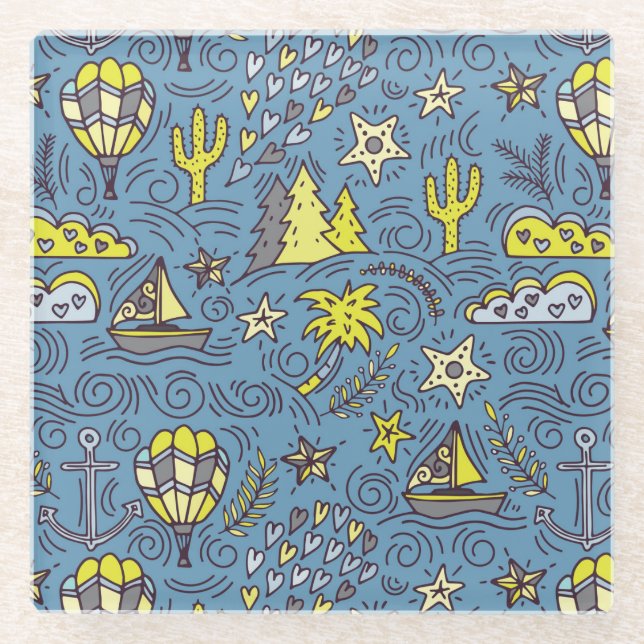 Dessous-de-verre En Verre Fun de voyage (Devant)