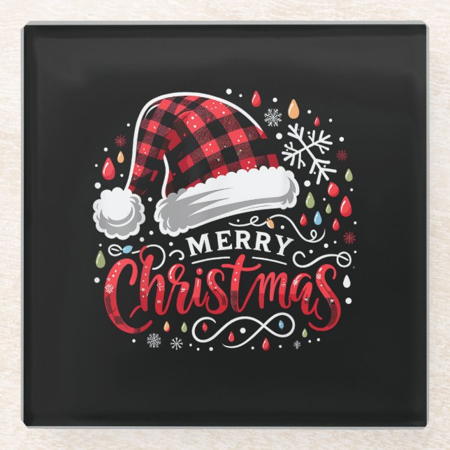 Dessous-de-verre En Verre Funny Joyeux Noël (Devant)