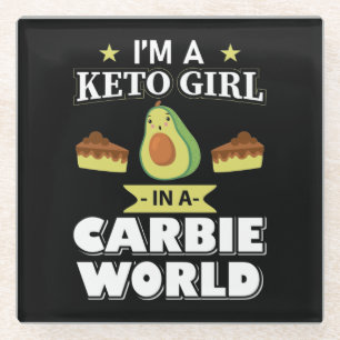 Dessous-de-verre En Verre Funny Keto Girl Cute Ketogo Diet Avocado