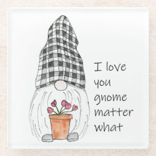 Dessous-de-verre En Verre Garden Gnome Je t'aime gnome importe quoi
