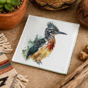 Dessous-de-verre En Verre Geai routier coloré à l'aquarelle