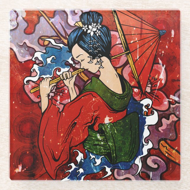 Dessous-de-verre En Verre Geisha (Devant)