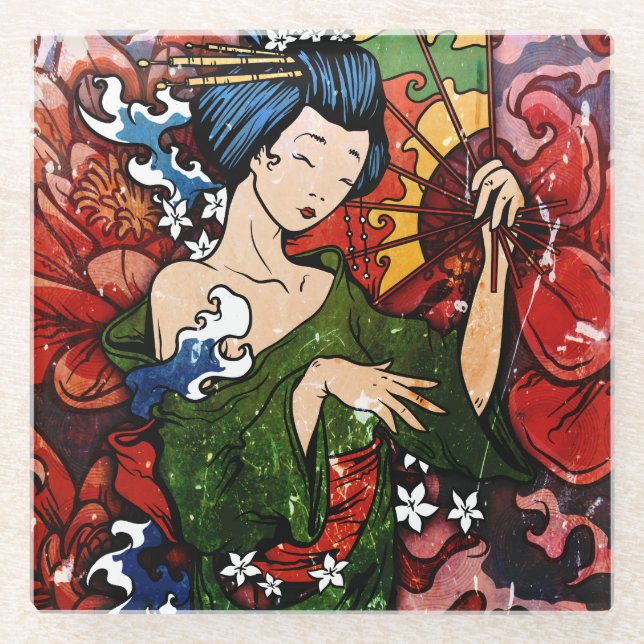 Dessous-de-verre En Verre Geisha (Devant)