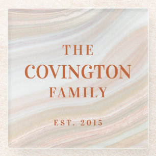 Dessous-de-verre En Verre Géode de marbre chaud