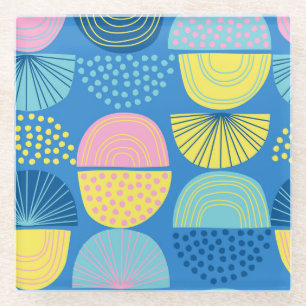 Dessous-de-verre En Verre Géométrique nordique : Arrière - plan Abstrait mod
