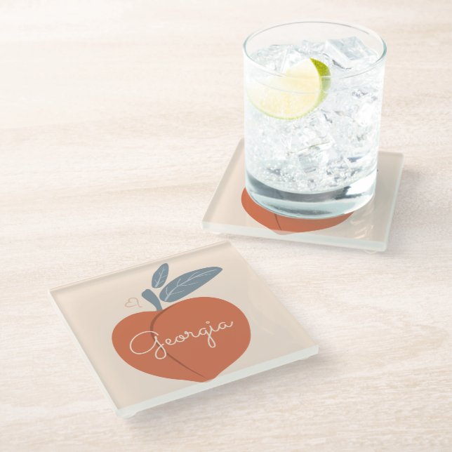 Dessous-de-verre En Verre Georgia Peach (Incliné)