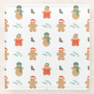 Dessous-de-verre En Verre Gingerbread Cookie Motif de Noël