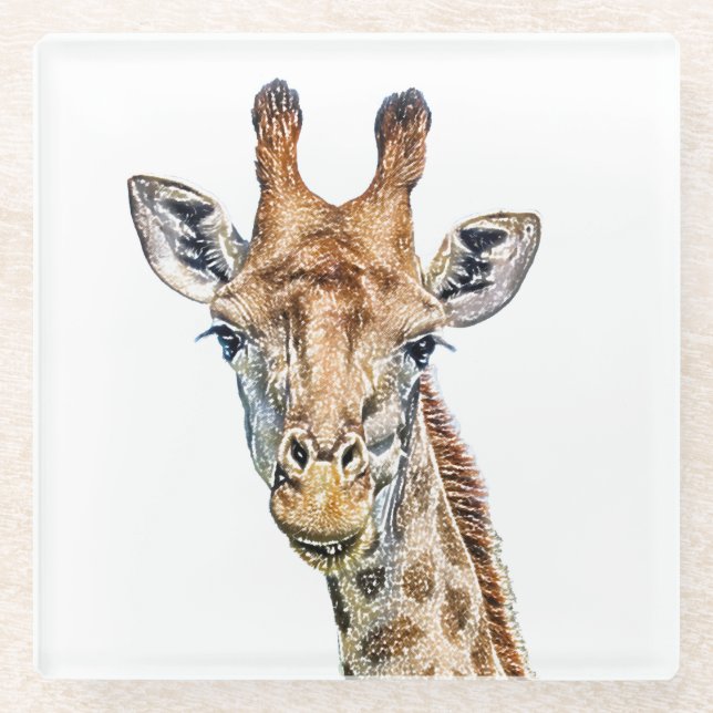 Dessous-de-verre En Verre Giraffe curieuse (Devant)