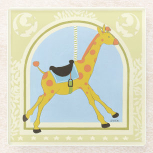 Dessous-de-verre En Verre Giraffe de carrousel par Juin Erica Vess