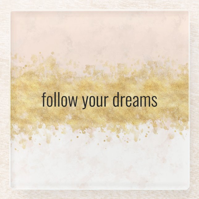 Dessous-de-verre En Verre Glam rose or (Devant)