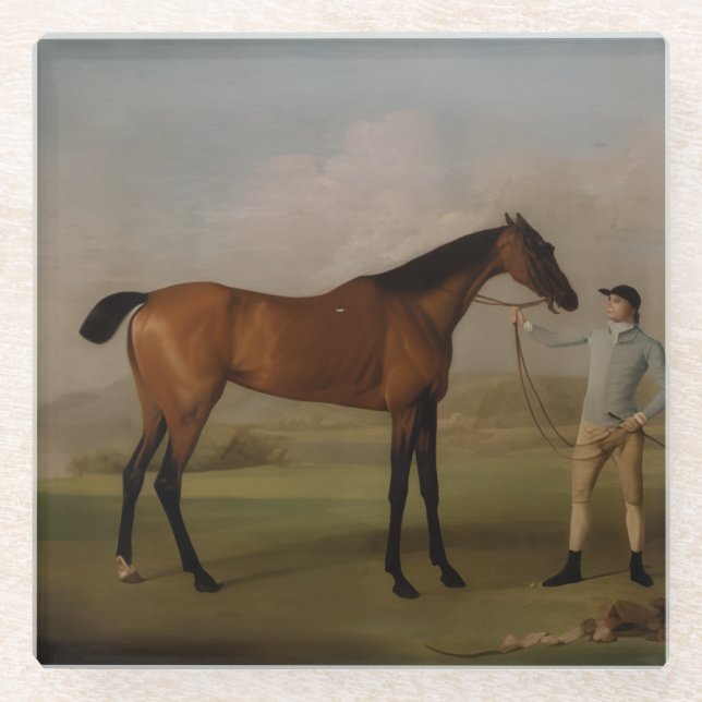 Dessous-de-verre En Verre Glass Coaster Equestrian  (Devant)