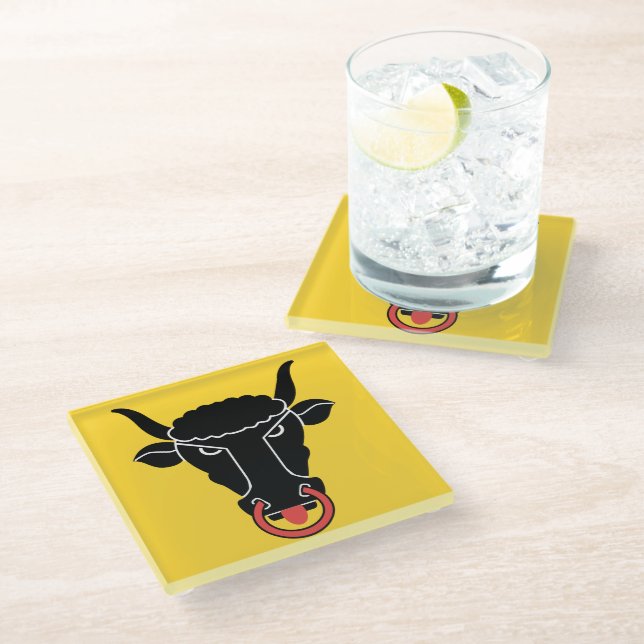 Dessous-de-verre En Verre Glass coaster with flag of Uri Canton, Switzerland (Incliné)