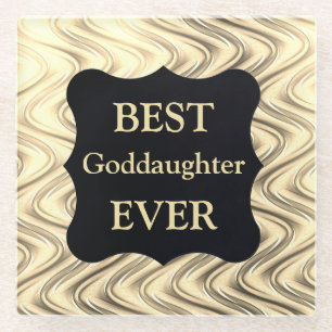 Dessous-de-verre En Verre Gold Best Godgirl jamais conçu