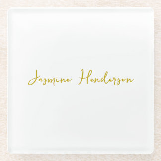 Dessous-de-verre En Verre Gold Color Calligraphy Professional