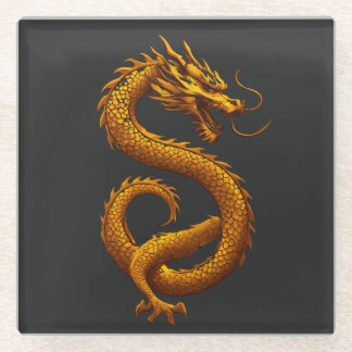 Dessous-de-verre En Verre Golden Dragon