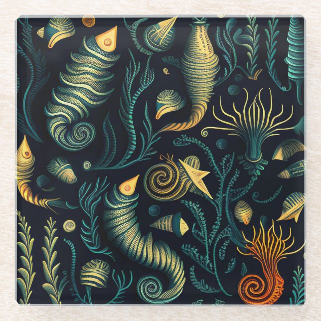 Dessous-de-verre En Verre Golden Reefs (Devant)