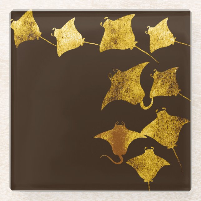 Dessous-de-verre En Verre Golden Stingray (Devant)