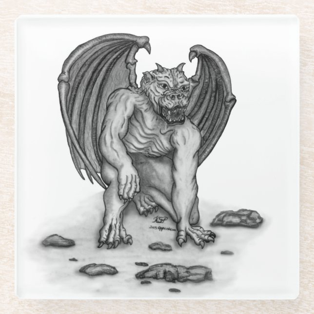Dessous-de-verre En Verre Golem Gargoyle (Devant)