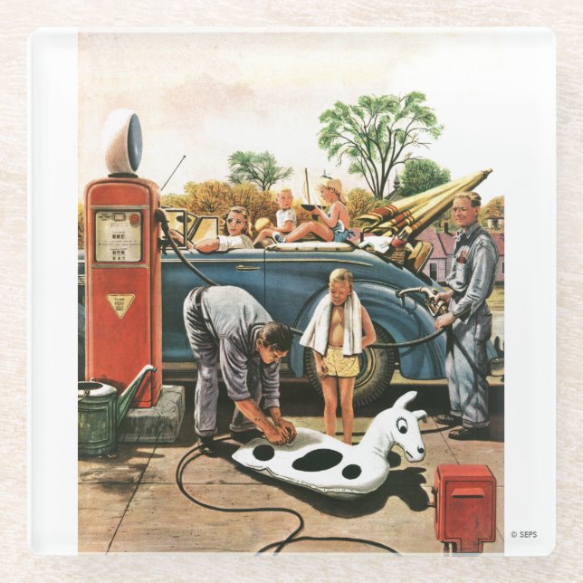 Dessous-de-verre En Verre Gonflage du jouet de plage (Devant)