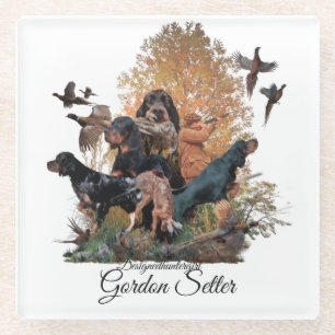 Dessous-de-verre En Verre Gordon Setter, saison de chasse Wood Wall Art Coff