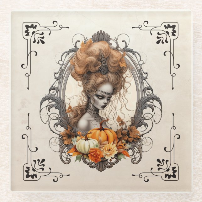 Dessous-de-verre En Verre Goth Déplaisante Citrouille (Devant)